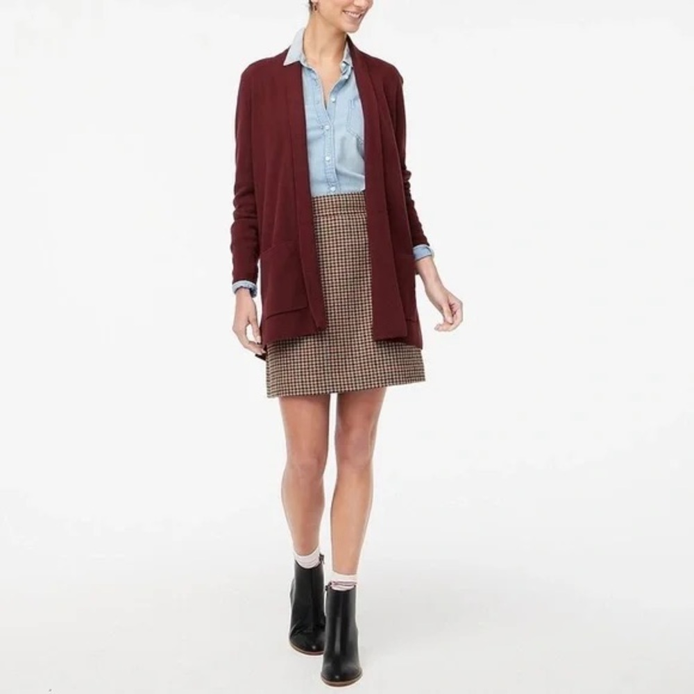 J crew Chelsea sweater blazer in burgundy